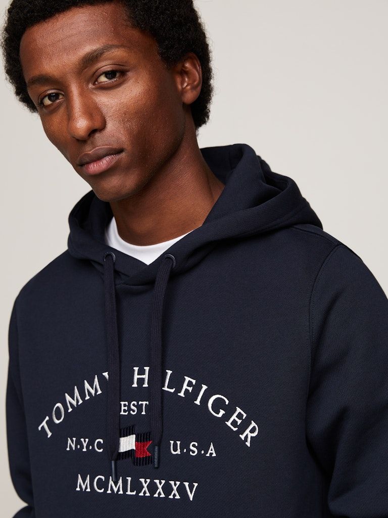 Tommy Hilfiger Arched Logo Drawstring Hoodie