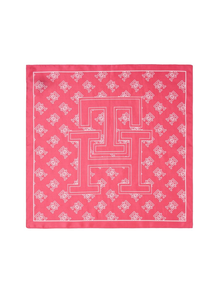 Tommy Hilfiger Oversized Monogram Silk Bandana Scarf