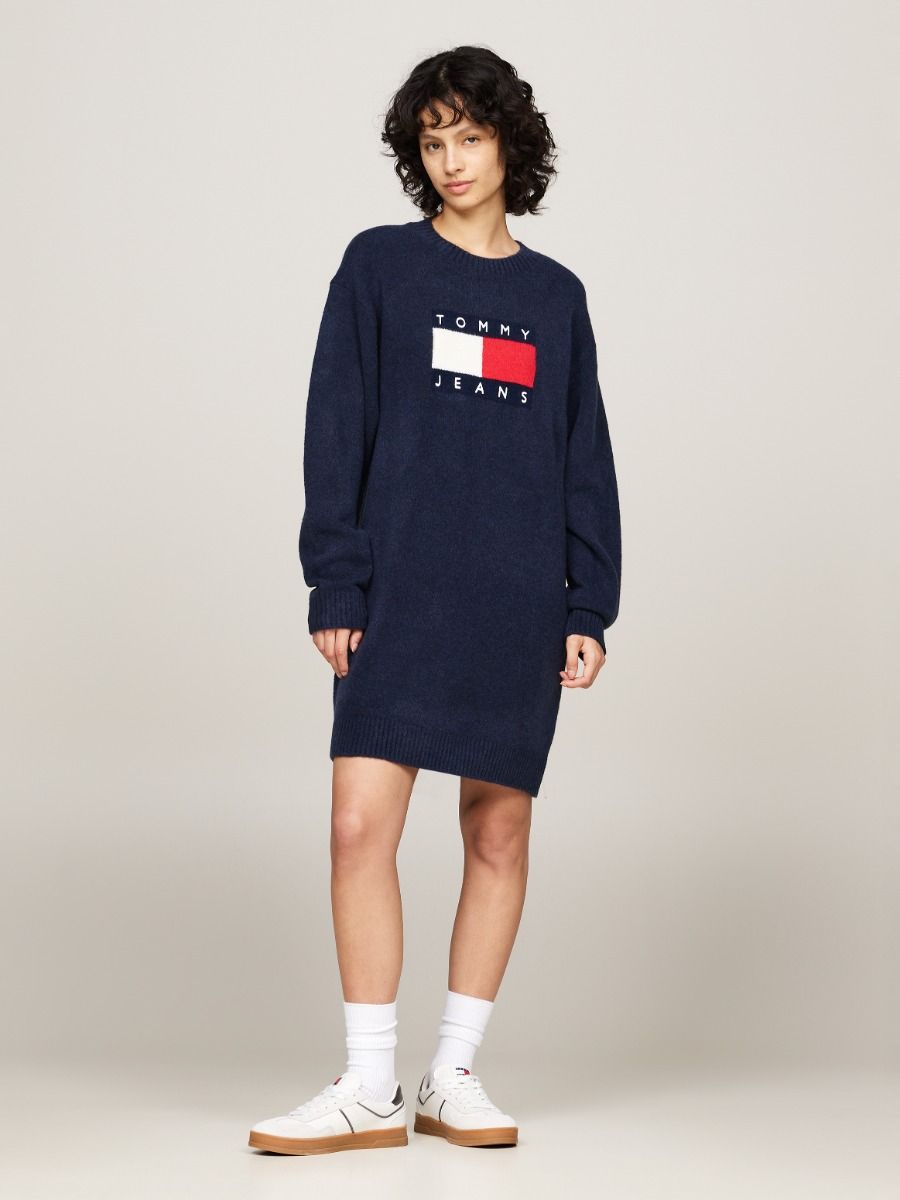 Tommy Jeans Relaxed Jumper Dress With Wool