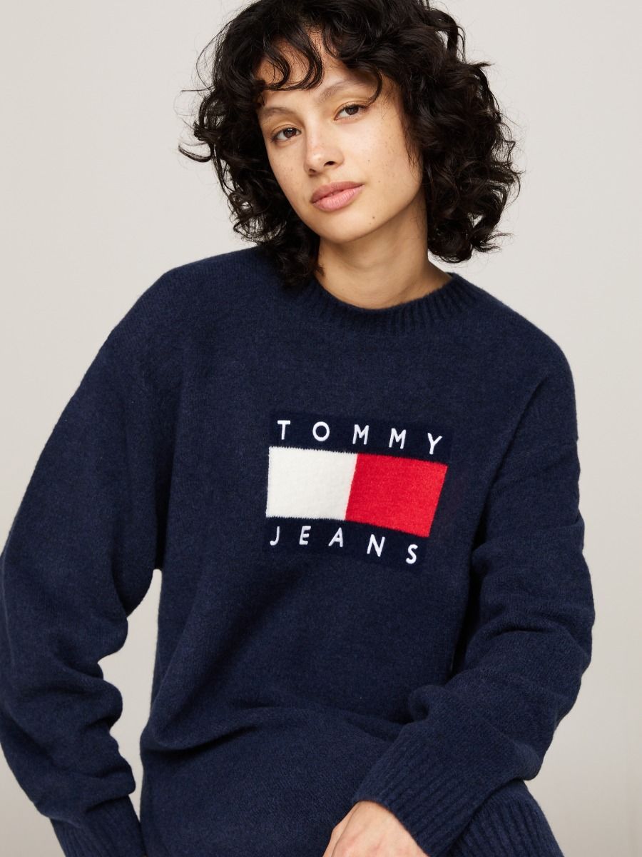 Tommy Jeans Relaxed Jumper Dress With Wool