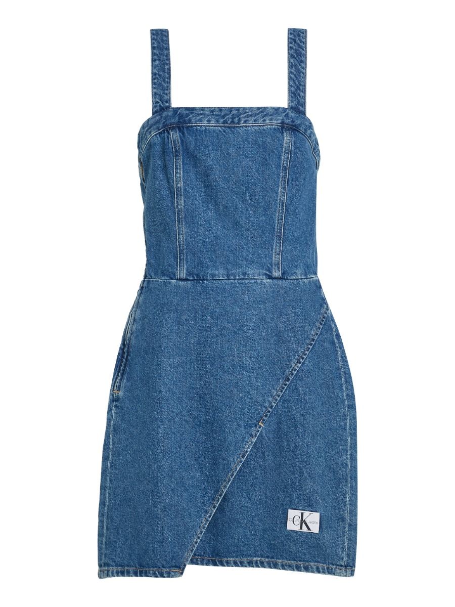 Calvin Klein Jeans Denim Sleeveless Wrap Dress