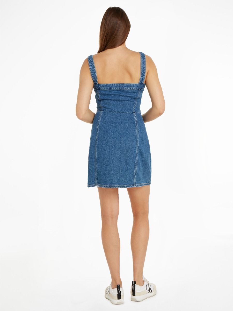 Calvin Klein Jeans Denim Sleeveless Wrap Dress